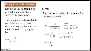 Distinguishable and Circular Permutation