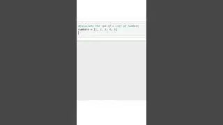 Python Tutorial: Calculating the Sum of a List of Numbers