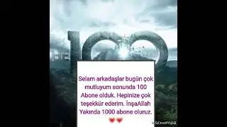 100 aboneye özel🎊🎊🎉🎉teşekkürler:)
