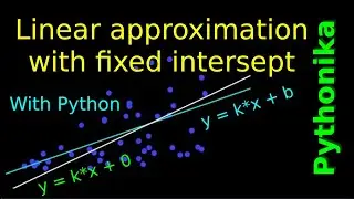 Linear regression with fixed intercept. Data approximation with linear function