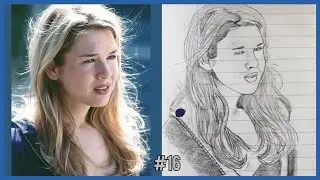 Dibujando a Renée Zellweger en lapiz negro✏🗒
