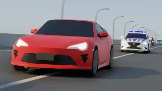 Low Poly Blender Animation Police Chase 4