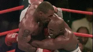 Mike Tyson biting Evander Holyfield’s ear off