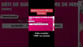 Gagner 1M€ Grâce À MrBeast Fortnite 💰 #shorts
