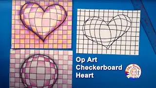 Op Art Checkerboard Heart (Mrs. Brown • Art ®)