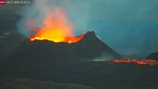 Apr 21, 2024: Sunrise at the Erupting Volcano in Iceland