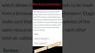 What do you mean by Etag in html. #interviewquestions #coding #tips #short #new #viral #trending