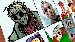 Drawing Friday Night Funkin' VS Jason  | Freddy vs Jason (FNF Mod/Horror)
