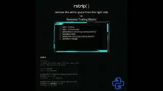 rstrip( ) method | python tutorial #shorts #python #pythonprogramming