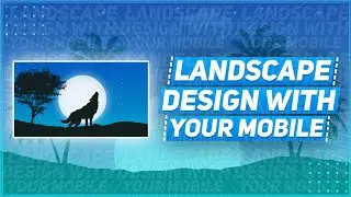 Landscape vector illustration with mobile | How to design landscape vector with Mobile | PS Touch