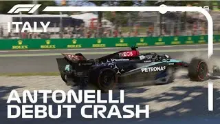 F1 24 Recreation : Kimi Antonelli Crashes On FP1 Debut | 2024 Italian Grand Prix