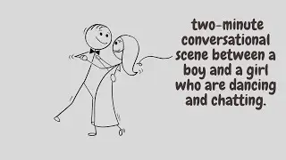 A boy and girl dance and talk in English|Stick Figures with music