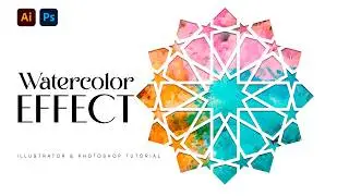 create Arabic Geometric design with watercolor effect |  illustrator & photoshop tutorial