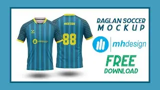 Raglan Soccer Mockup (Smart Object) | Free Download TIFF Photoshop