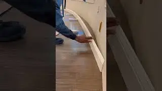 Curved wall wood Baseboard installation 👉 Gpr3Carpentry🔨