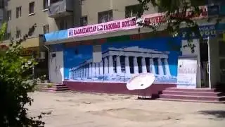 Тараз (Джамбул) Видео-панорама пер-ка Абая-Ташкентская с прогулкой к бывш. Дома Обуви и далее