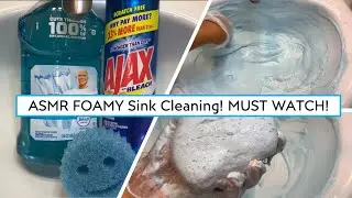 💙 Requested! ASMR FOAMY Sink Cleaning! w/ Mr.Clean, AJAX, & Scrub Daddy | MUST WATCH!!! 💙