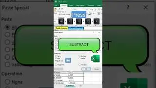 How to Subtract Value Using Shortcuts In Excel #exceltricks #exceltutorial