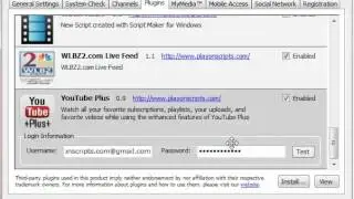 How to enter your Youtube Plus credentials into PlayOn Settings