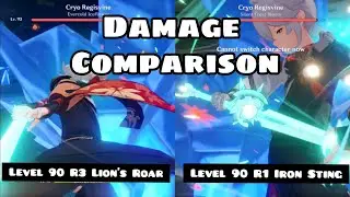 Kazuha R3 Lion's Roar Vs R1 Iron Sting Damage Comparison | Genshin Impact Mobile