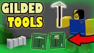 GETTING NEW GILDED STEEL TOOLS!! "Golden" Pick & Axe! | Roblox Skyblock