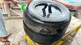 how to make a trash can with a used tire