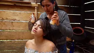 Doña Esperanza's ASMR massage with liquid sounds, whispering, scratching, hair play, & cracking