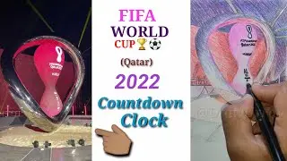 FIFA WORLD CUP🏆⚽(Qatar) 2022 countdown clock drawing with pencil colour #qatar2022