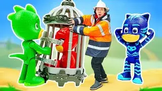 Герои в Масках и Фёдор спасают Алетт! - Новые игры битвы для мальчиков. Видео супергерои PJMasks