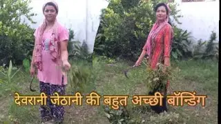 देवरानी जेठानी अशोज के महीने में एक साथ काम करती हुई नजर आई खेतों में#ukgeetmehta#pahadi#vlogs