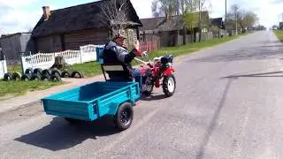 Running-in of the Shtenli walk-behind tractor (SHTENLI 1900 Pro) with a low gear
