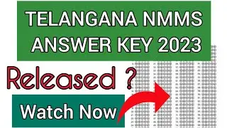 Telangana NMMS ANSWER KEY 2023 | How To Check Telangana NMMS ANSWER KEY 2023