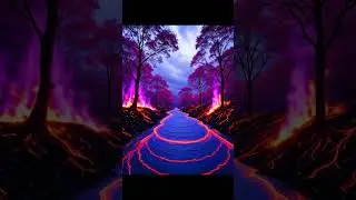 Purple lava | Lava Ambience | Molten Magma sounds | Fire crackling sounds