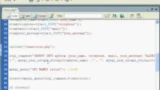 Contact Us form into database tutorial