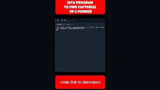 Java program to find factorial of a number #shorts #coding #programming #java