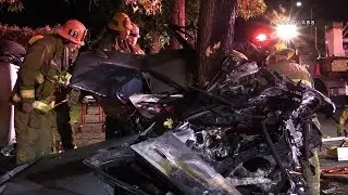 Quadruple Fatal Crash / Northridge   RAW FOOTAGE