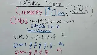 11th Class Chemistry Pairing Scheme for Annual Exam 2026.