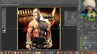 Photoshop Tuto - Graphic design - Samir Faiddine MMA cage warrior CW 106 114 - Movavi screen video