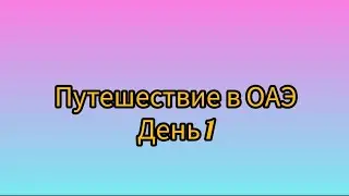 Путешествие в ОАЭ (день 1)