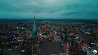 Germany, Dortmund City by drone - Catholic Church of st. Martin