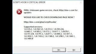 Script Hook V Critical Error Fixed [New GTA V Update