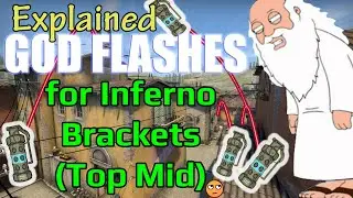 God Flashes! 4 Quick Inferno Brackets Top-Mid Flashbangs - Flashes off AWP'ers!