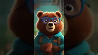 Cute Animated Cartoon Bear Cub #cute #cutebear #midjourney