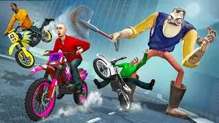 ПОБЕГ НА БАЙКАХ ОТ ПРИВЕТ СОСЕД! УГАР И БЕЗУМИЕ В Garry`s Mod