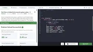 GFG | Problem of the Day : Partition a Linked List around a given value
