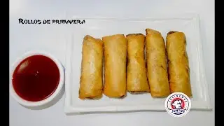 Rollos de primavera  rellenos de pollo y vegetales