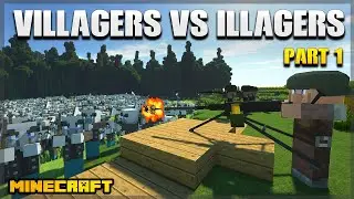 WHEN VILLAGERS GET GUNS | Minecraft Illagers invasion (Raid)
