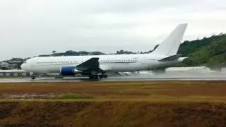 Wellington Airport - Aeronexus Boeing 767-35D(ER) ZS-NEX Take off RWY34 9/12/2022