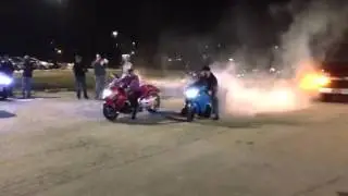 Twin Busa turbos burnout