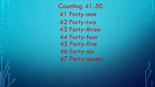 Learn counting 41-50 with spelling.